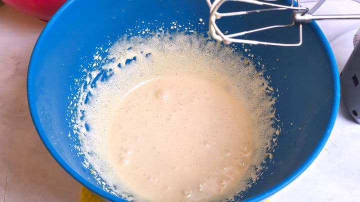 Egg Yolks and Sugar Mix in the Bowl